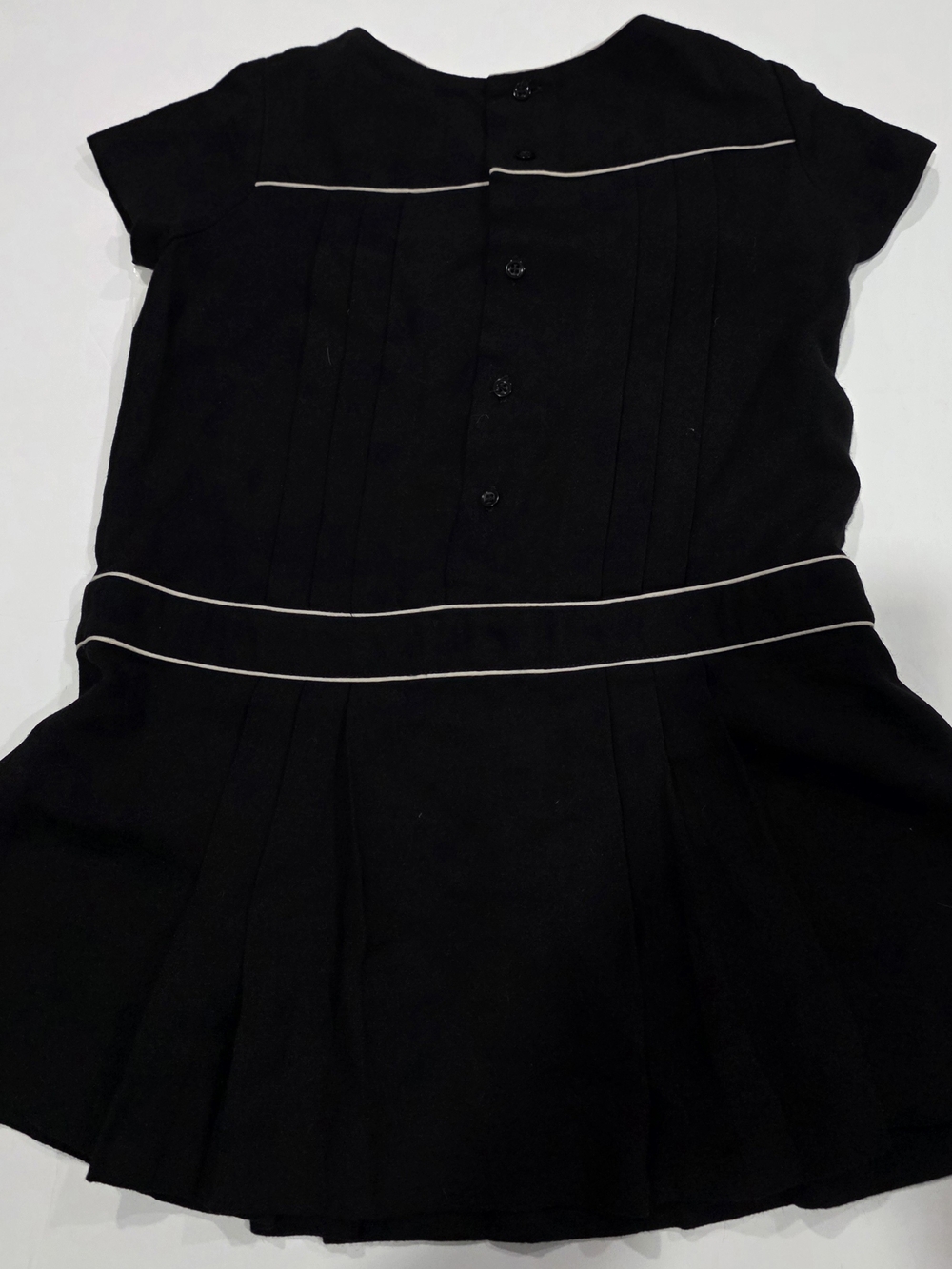 Bonpoint Black Dress with White Trim Size 4 Girls - Picture 8 of 10